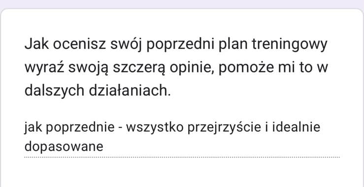 Zrzut ekranu wiadomości od podopiecznego z opinią o współpracy