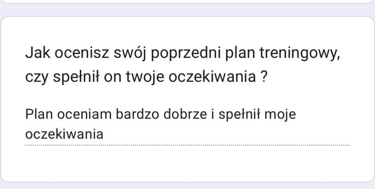 Zrzut ekranu wiadomości od podopiecznego z opinią o współpracy