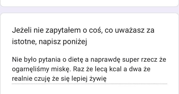 Zrzut ekranu wiadomości od podopiecznego z opinią o współpracy