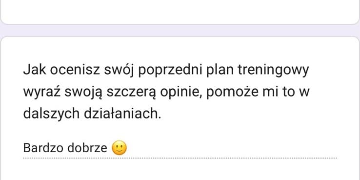 Zrzut ekranu wiadomości od podopiecznego z opinią o współpracy
